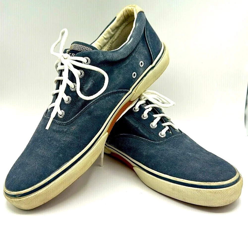Sperry Top Sider Shoes Mens 11M Halyard CVO Sneakers 1772905 Blue Canvas Lace Up